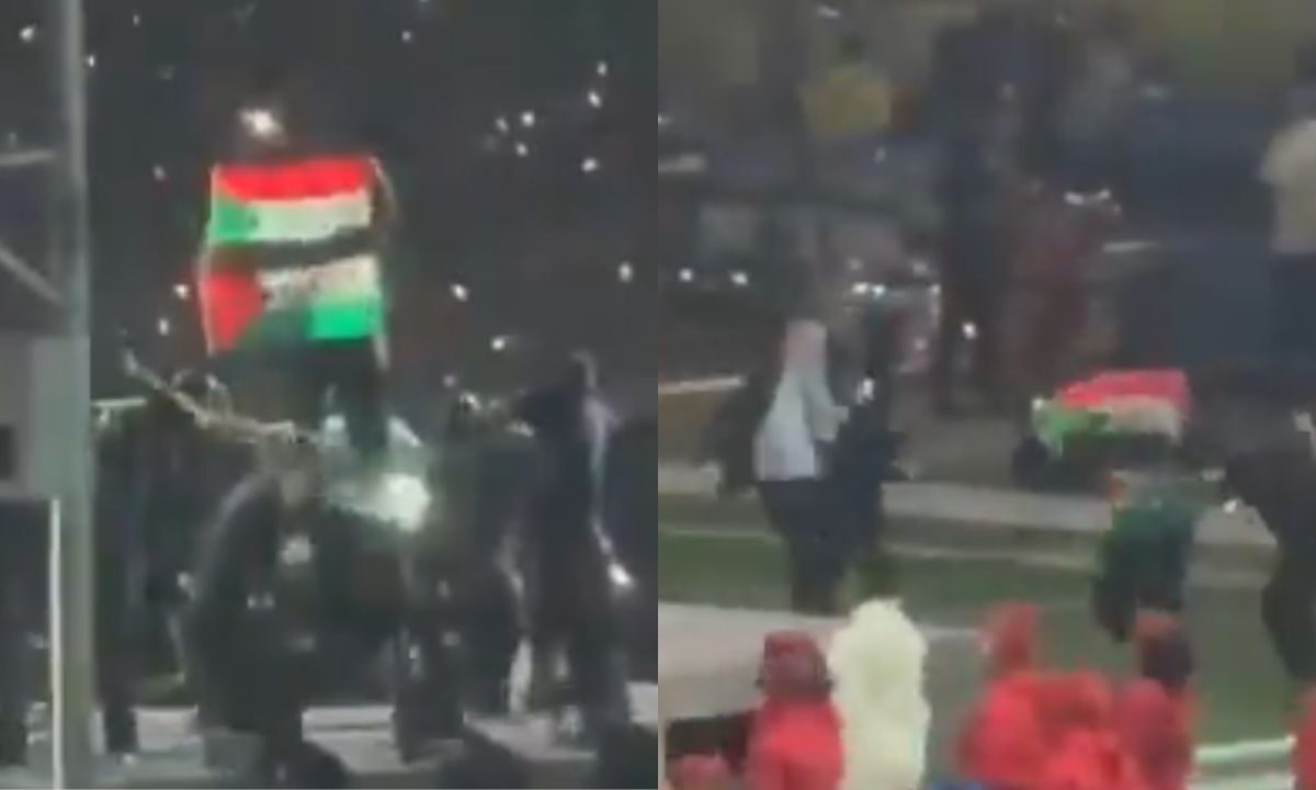 Así detuvieron al hombre con bandera de Palestina en el show de Kendrick Lamar.