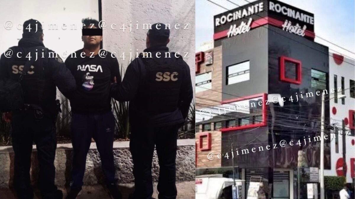 Un hombre fue detenido en un hotel de Azcapotzalco tras presuntamente agredir a una mujer que lo acompañaba en una habitación.