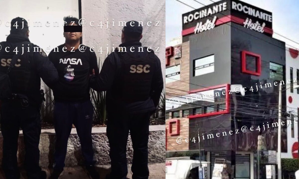 Un hombre fue detenido en un hotel de Azcapotzalco tras presuntamente agredir a una mujer que lo acompañaba en una habitación.