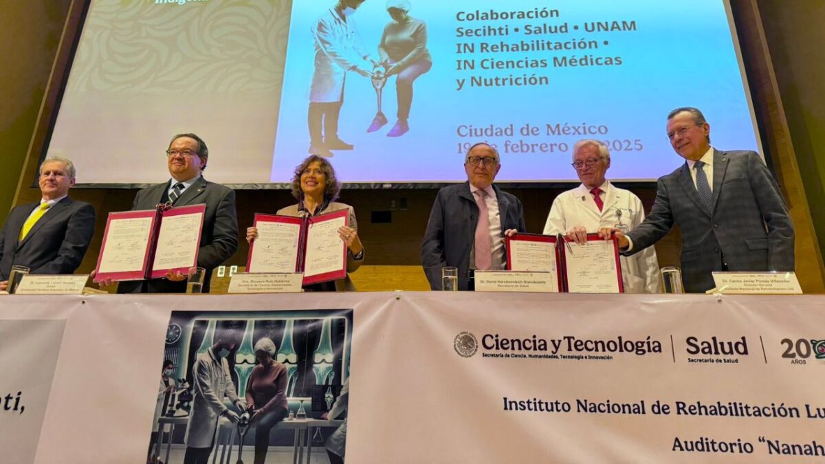 Firman Ssa, Secihti y UNAM, convenio para integrar la salud, la ciencia y la tecnología.