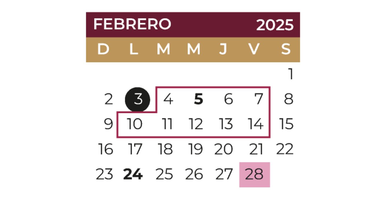 Mes de marzo en el calendario escolar SEP que muestra el descanso de clases el viernes 28 de febrero de 2025 por Consejo Técnico Escolar. 