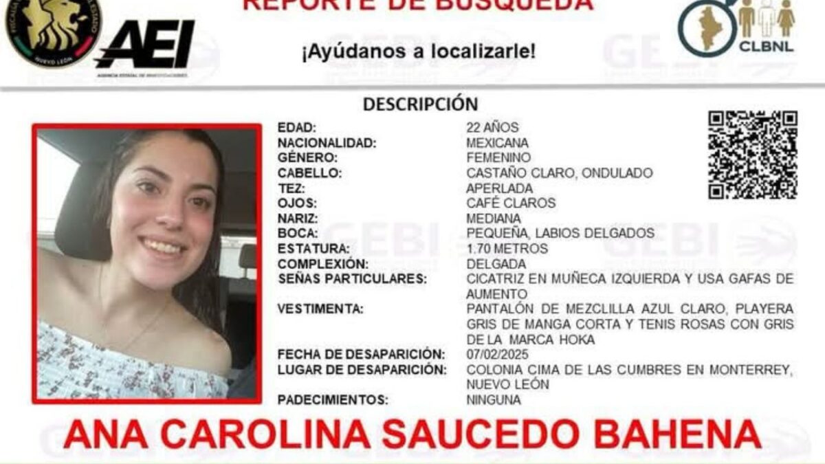 Hallan sin vida a el cuerpo de Ana Carolina Saucedo