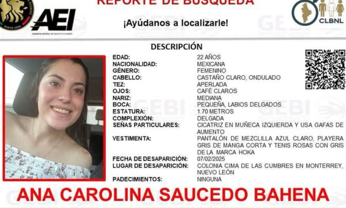 Hallan sin vida a el cuerpo de Ana Carolina Saucedo