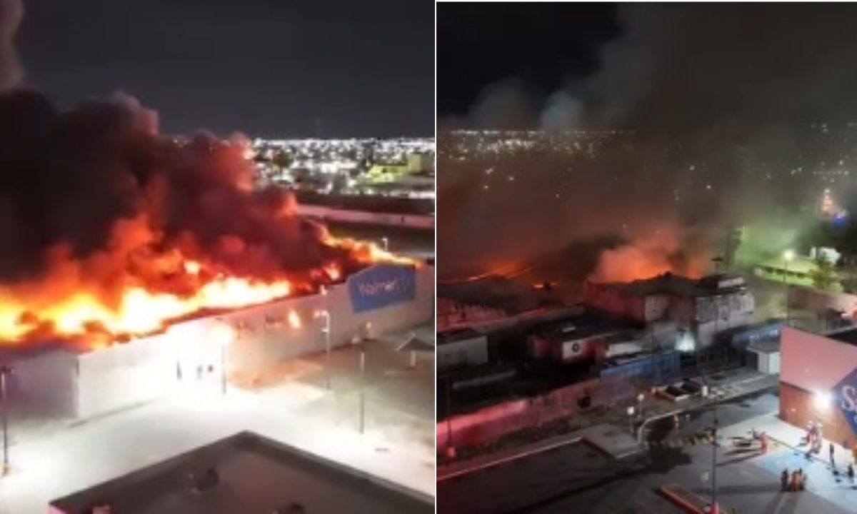 La única sucursal de Walmart en Delicias, Chihuahua fue consumida en su totalidad por un incendio originado en la zona de carga.