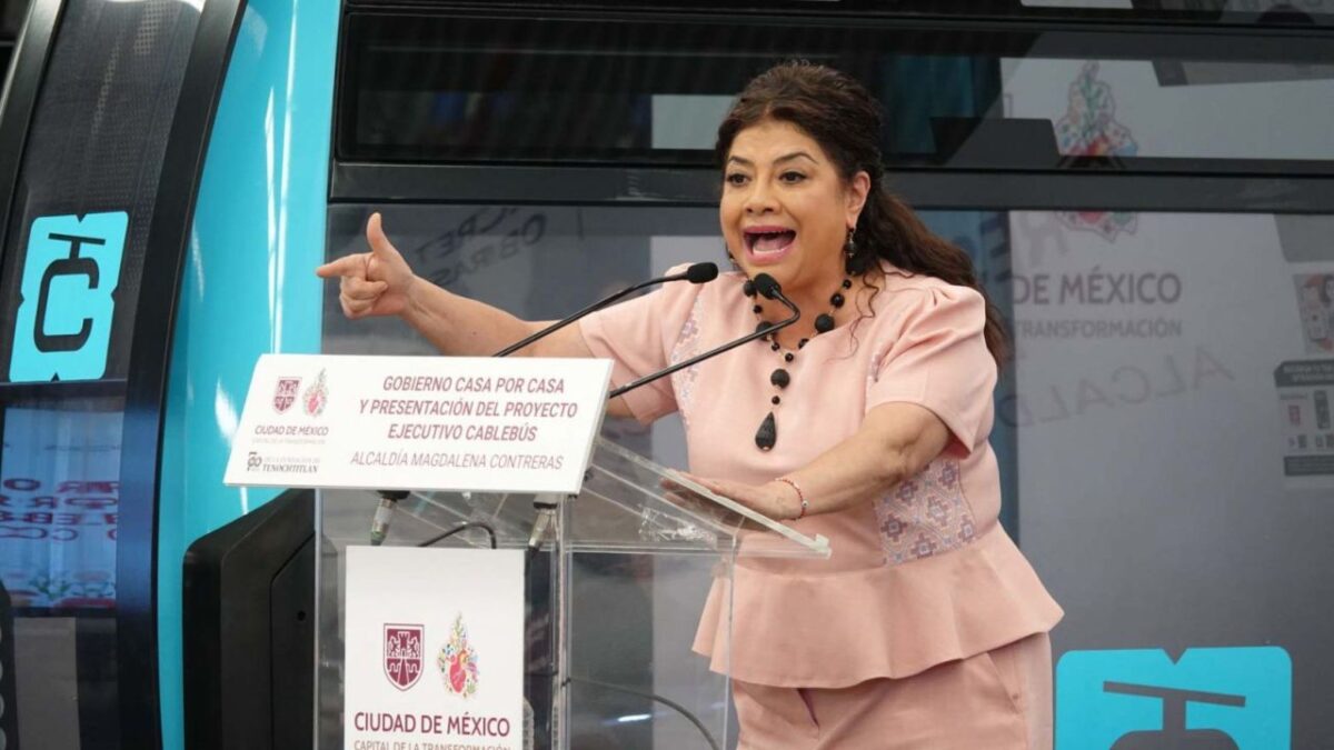 Clara Brugada, jefa de Gobierno de la Ciudad de México, prometió una nueva línea de Cablebús para la Magdalena Contreras.