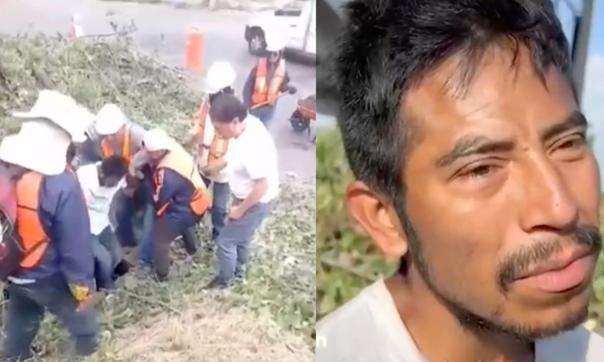 Trabajadores del Gobierno del Estado de Puebla rescatan a un joven en situación vulnerable que vivía en un registro de CFE.