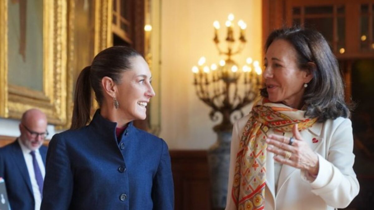 La presidenta de México, Claudia Sheinbaum recibió este lunes a Ana Botín, presidenta del Banco Santander.