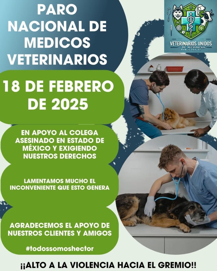 Foto: Veterinarios Unidos/ Convocatoria a Paro nacional