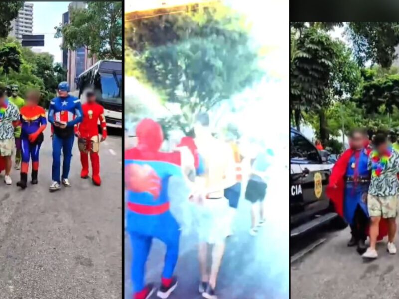 Policía de Brasil se disfraza de los Avengers para arrestar ladrones en el Carnaval