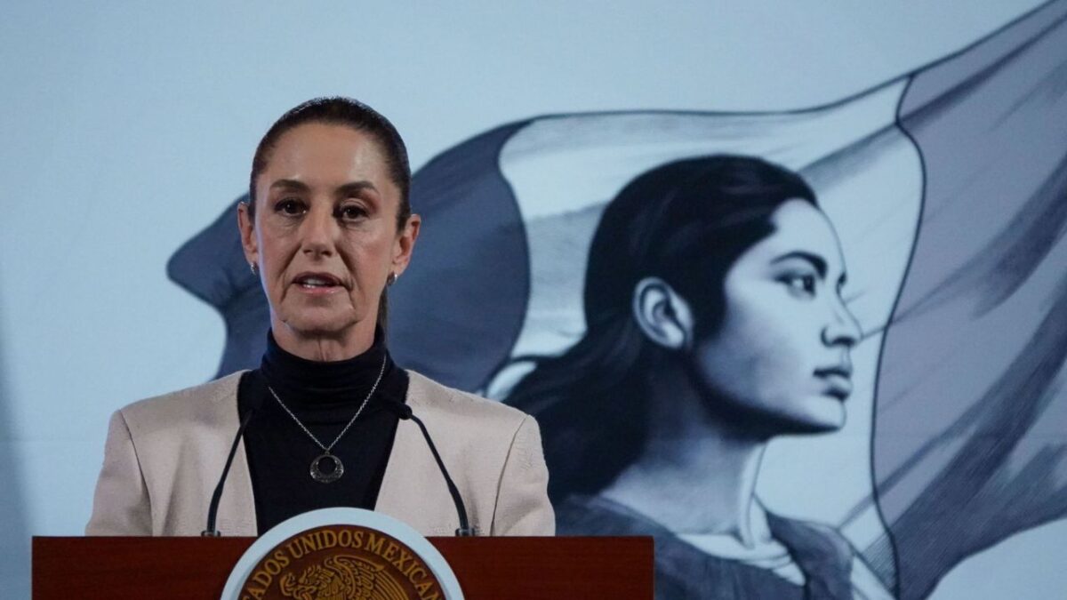 La presidenta de México durante su conferencia de prensa Mañanera