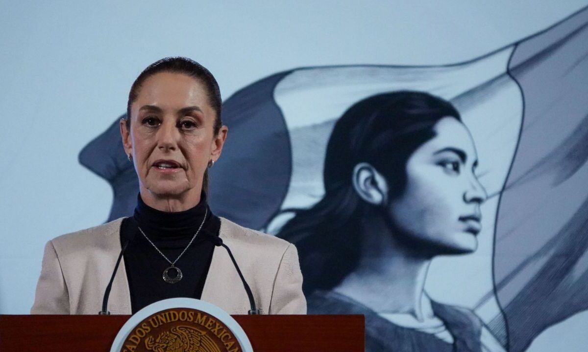 La presidenta de México durante su conferencia de prensa Mañanera