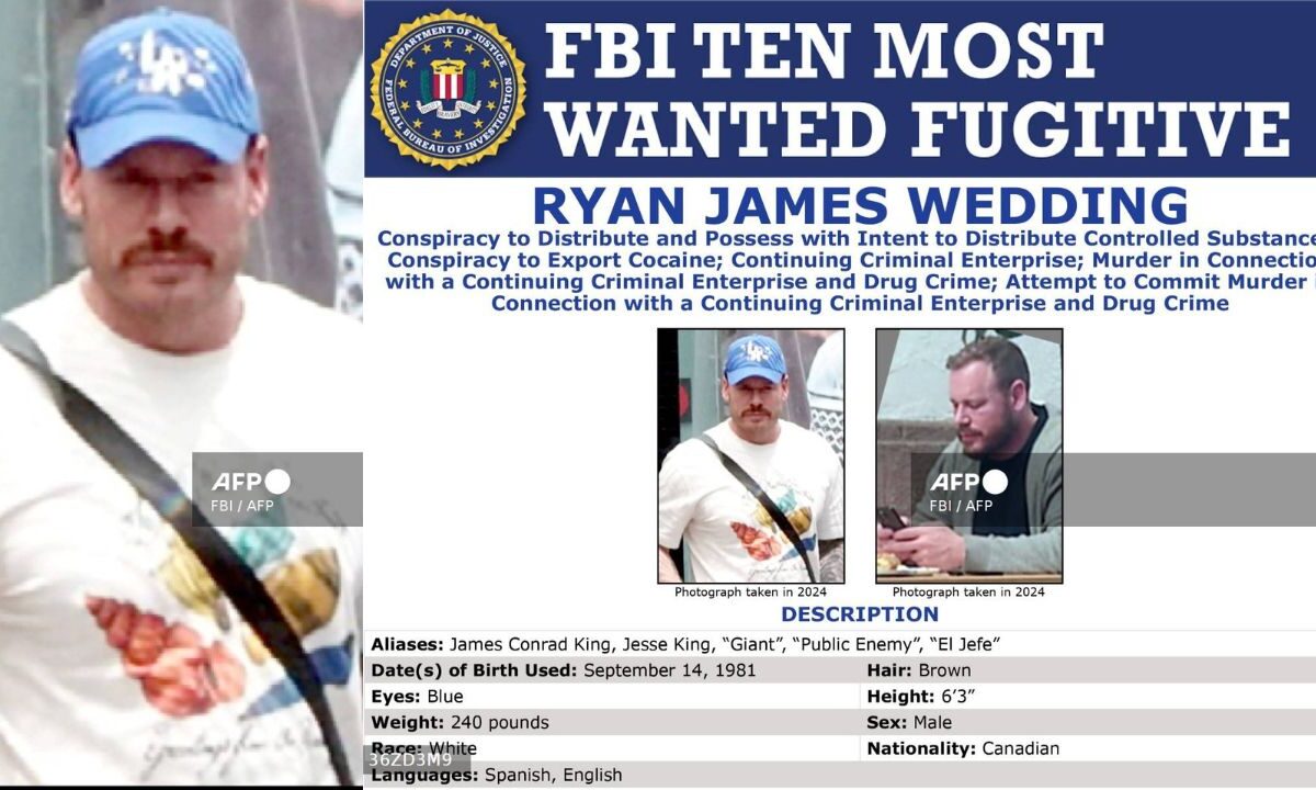 El FBI emitió una ficha de búsqueda con recompensa de 10 mdd por Ryan James Wedding, incluido en su lista de los 10 fugitivos más buscados.