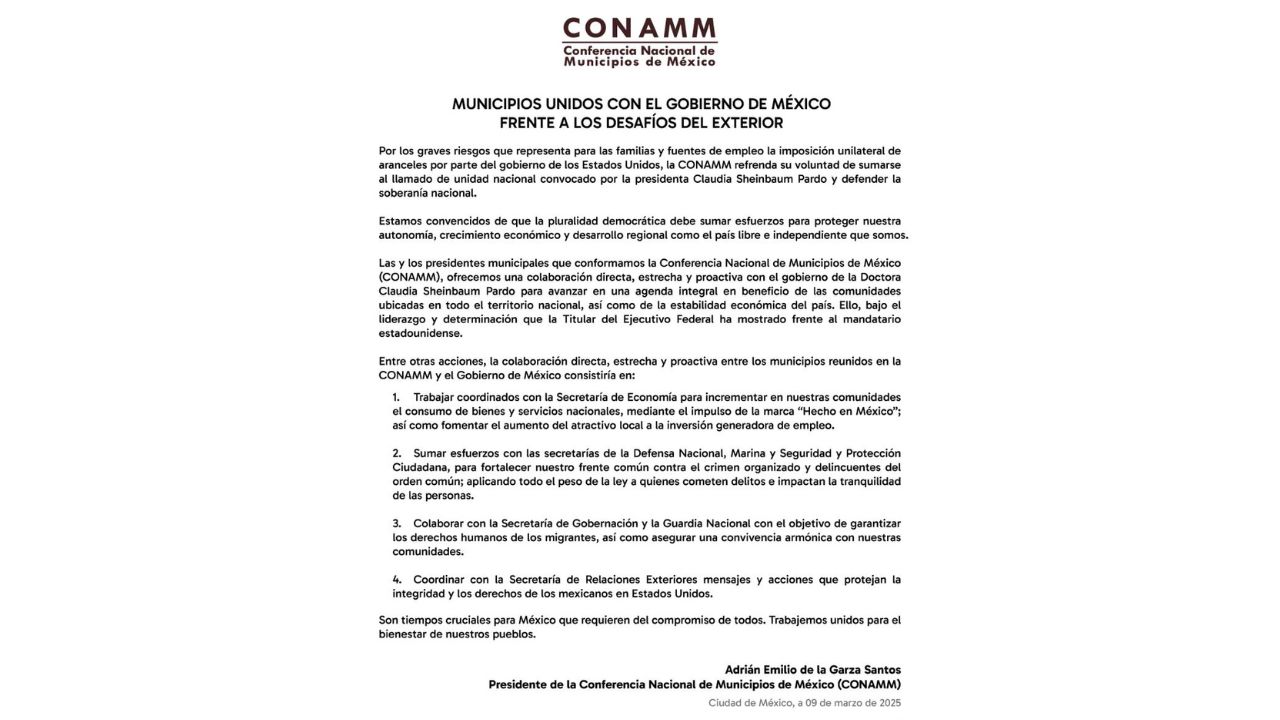 comunicado de la CONAMM