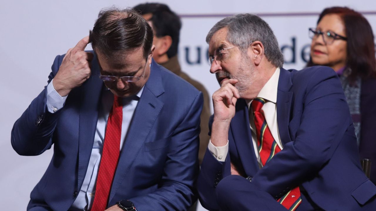 Recibe la presidenta Claudia Sheinbaum a Marcelo Ebrard y Juan Ramón De la Fuente.