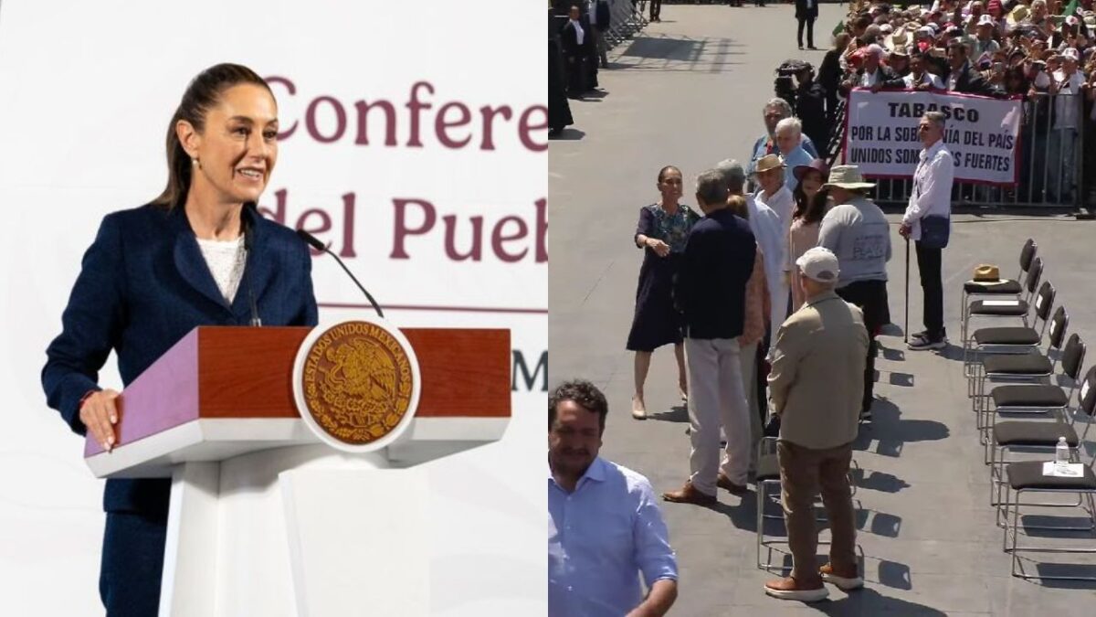 Como una “distracción” califica Sheinbaum que líderes de Morena y PVEM no la saludaran en evento del zócalo