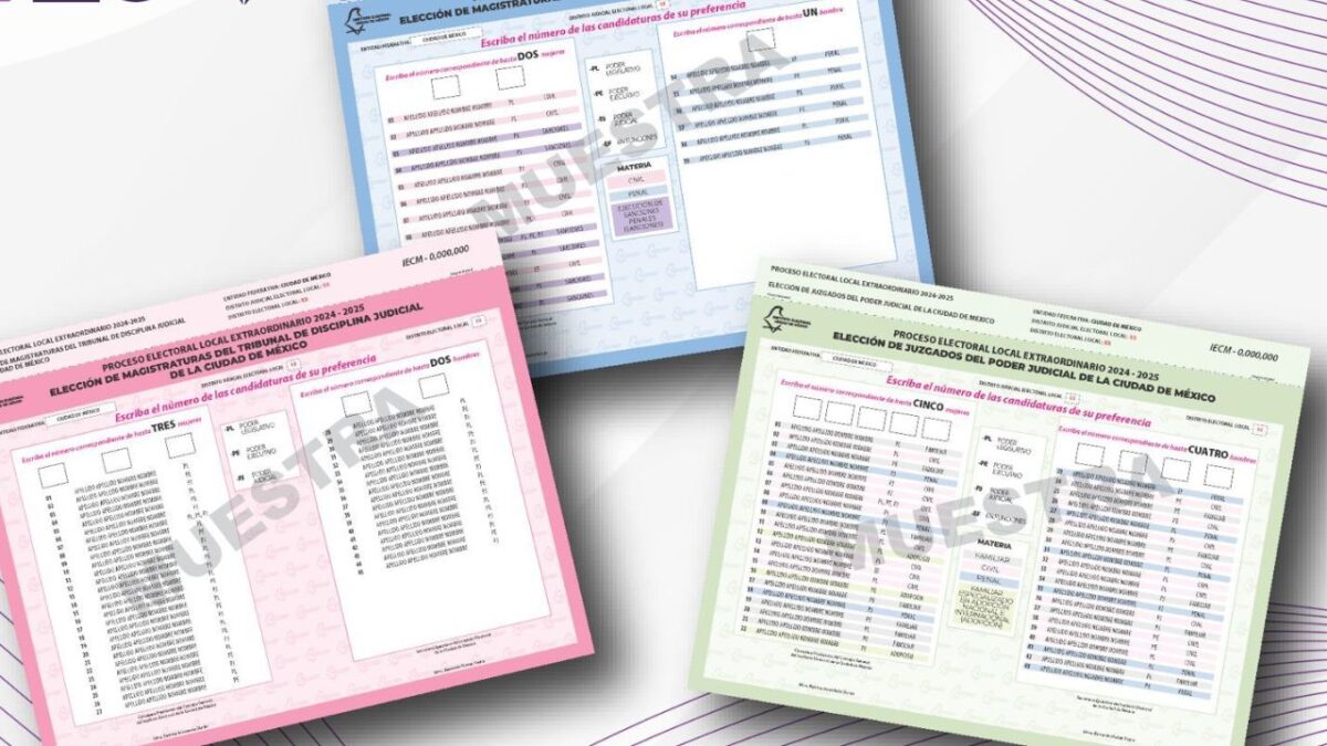 Boletas de colores para la elección judicial
