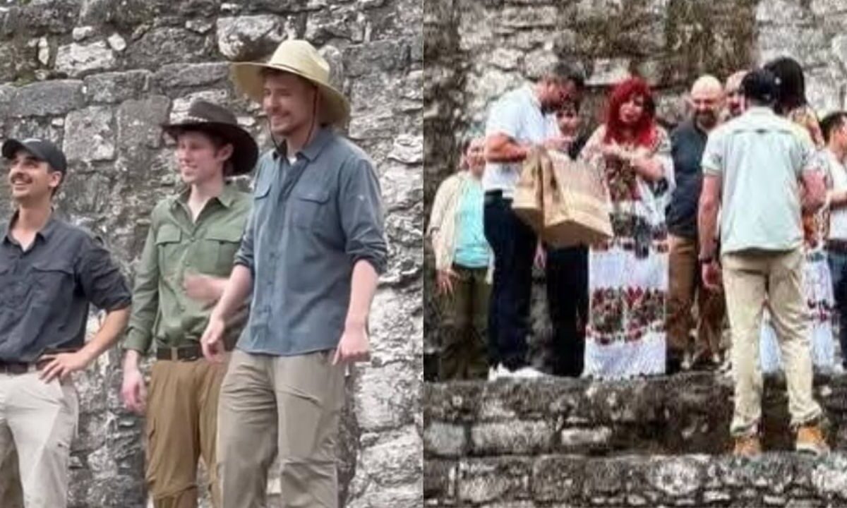 “MrBeast” visita Calakmul y es acompañado en su recorrido por Layda Sansores.