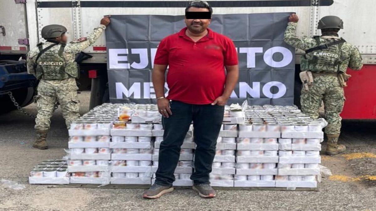 427 kilos de metanfetamina encontrados en latas de durazno