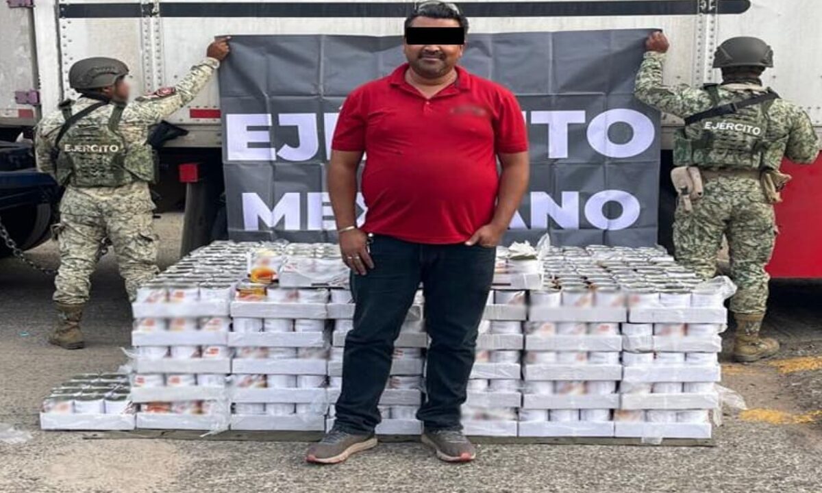 427 kilos de metanfetamina encontrados en latas de durazno