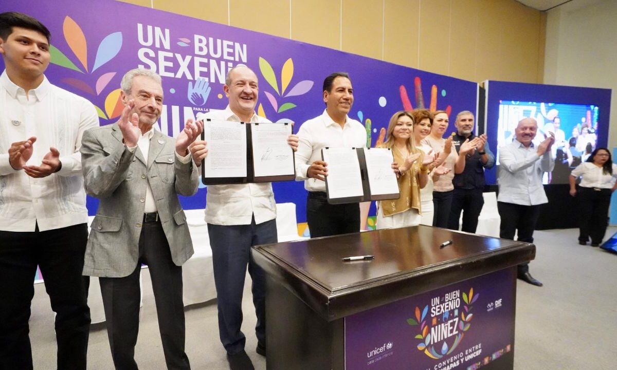 Firman UNICEF y Chiapas convenio para la erradicación de pobreza infantil en dicho estado.
