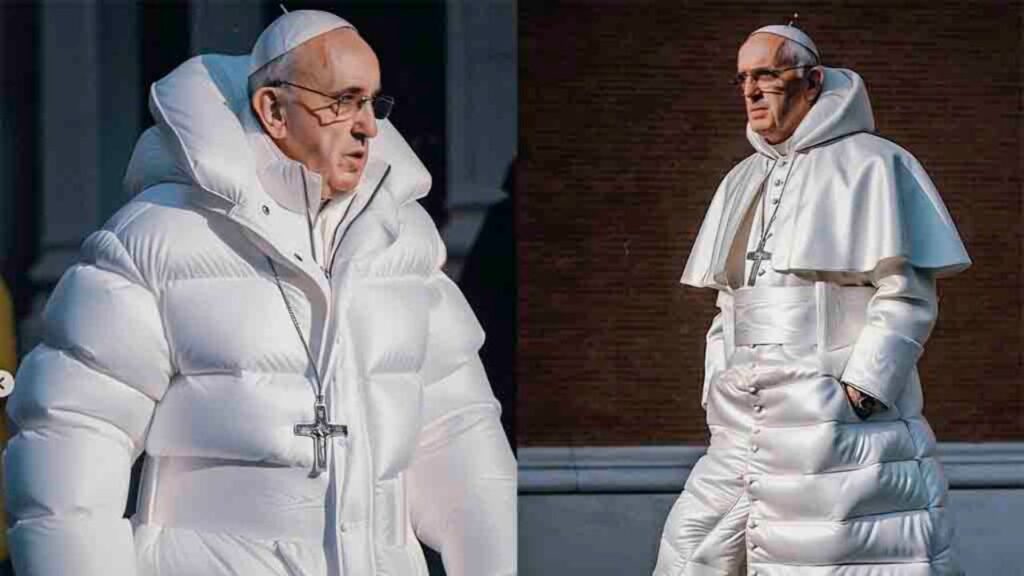 La imagen del papa Francisco con un abrigo blanco es fake news, la cual se generó por IA.
