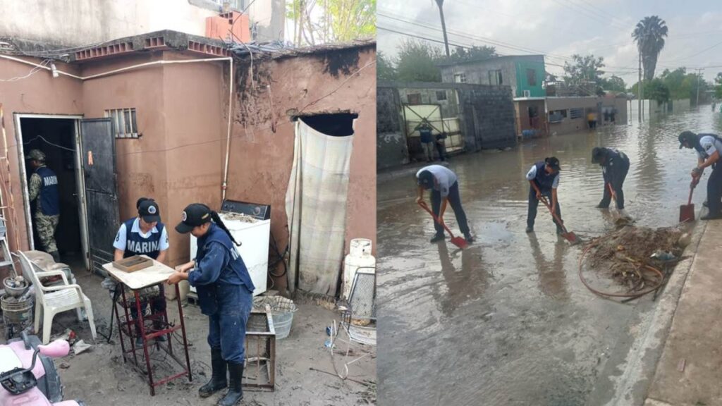 La CNPC continúa con las labores de ayuda y limpieza en el municipio de Reynosa.