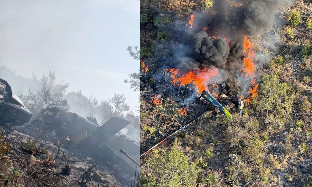 Se desploma helicóptero con brigadistas en la Sierra de Arteaga
