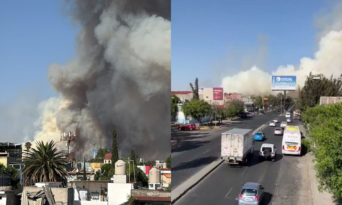 Reportan fuerte incendio cerca de la zona del Lago de Texcoco.