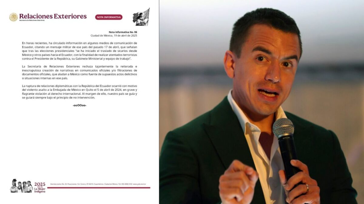 SRE rechaza versiones sobre posible atentando contra Daniel Noboa