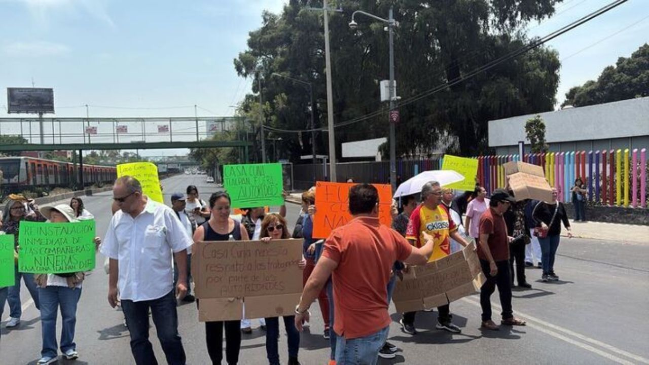 Integrantes de Casa Cuna bloquearon Calzada de Tlalpan como protesta
