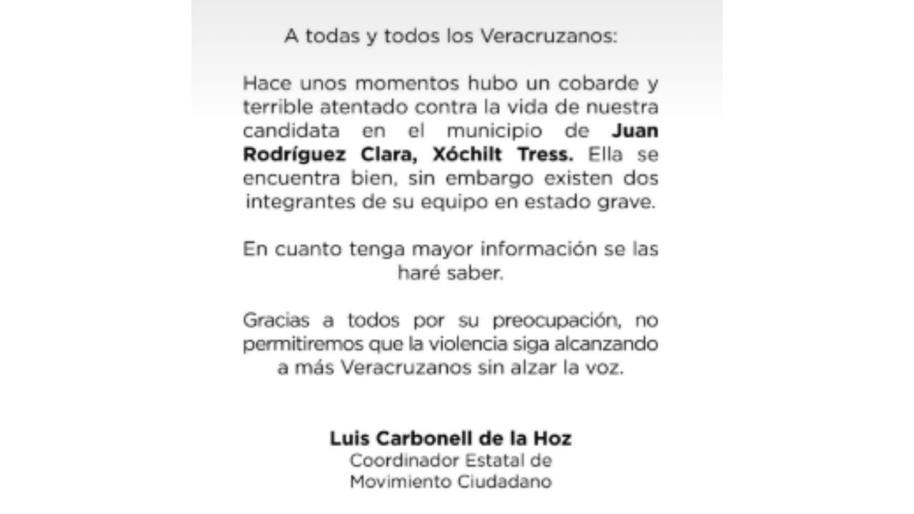 Balean casa de campaña de Xóchitl Tress, candidata a edil en Veracruz.
