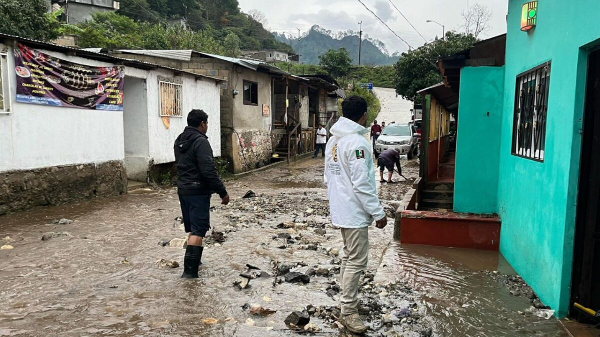 Tras las fuertes lluvias en Chiapas, se tienen hasta el momento 11 viviendas con encharcamientos