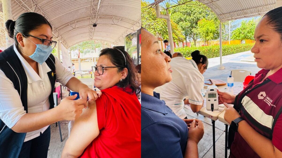 Salud en tu Barrio llegó a la Escuela Preparatoria Unidad Académica Campus II de la UNACAR para brindar servicios médicos básicos gratuitos.
