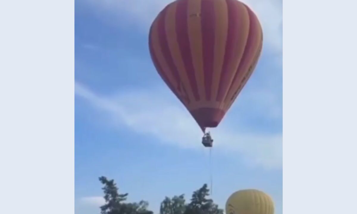 Cae globo aerostático en pleno vuelo cerca de Teotihuacán