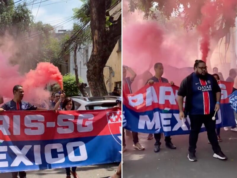 Aficionados del PSG marcharon en calles de la CDMX, previo a la final de la Champions