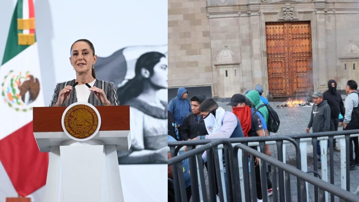 Pese a bloqueo en Palacio Nacional, Sheinbaum reitera dialogo con la CNTE