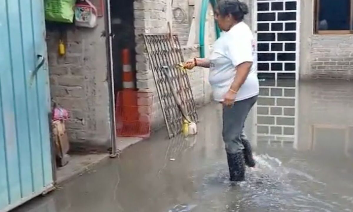 Las calles de Chalco nuevamente amanecen inundadas por las fuertes lluvias