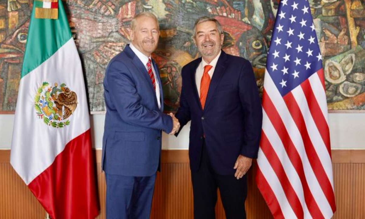 Juan Ramón de la Fuente se reunió con Ronald Johnson, embajador de Estados Unidos en México.