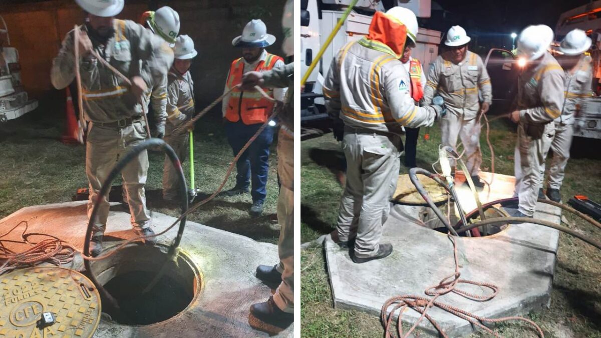 CFE restablece y garantiza suministro de energía en localidades del estado de Tabasco.