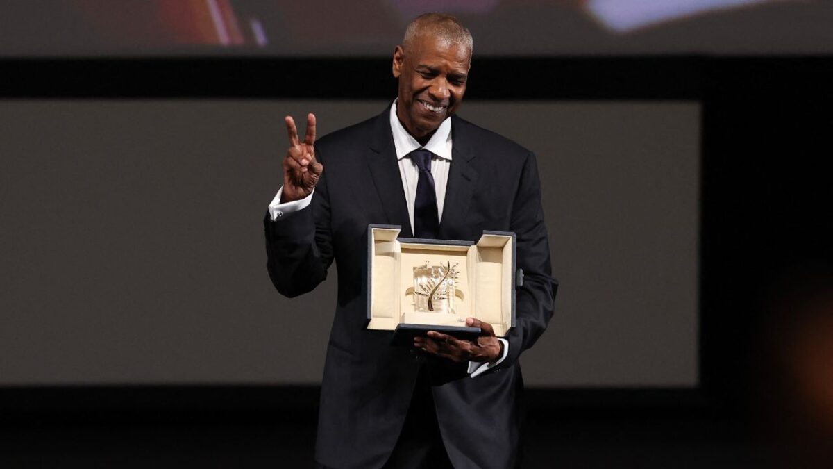 Denzel Washington sorprendió con una Palma de Oro honorífica, entregada al actor antes del estreno fuera de competición de Highest 2 Lowest