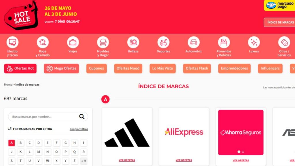 En la página oficial del Hot Sale puedes observar todos los comercios participantes, así como los beneficios que tendrán.
