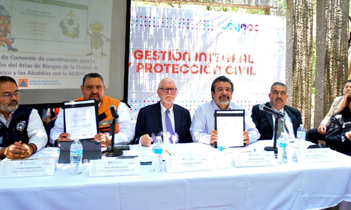 La alcaldía Coyoacán firmó un convenio para integrar un Atlas de riesgos de la CDMX.