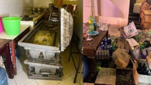 Hallan ataúdes como hieleras y extintores caducados en la fiesta clandestina de La Guerrero.