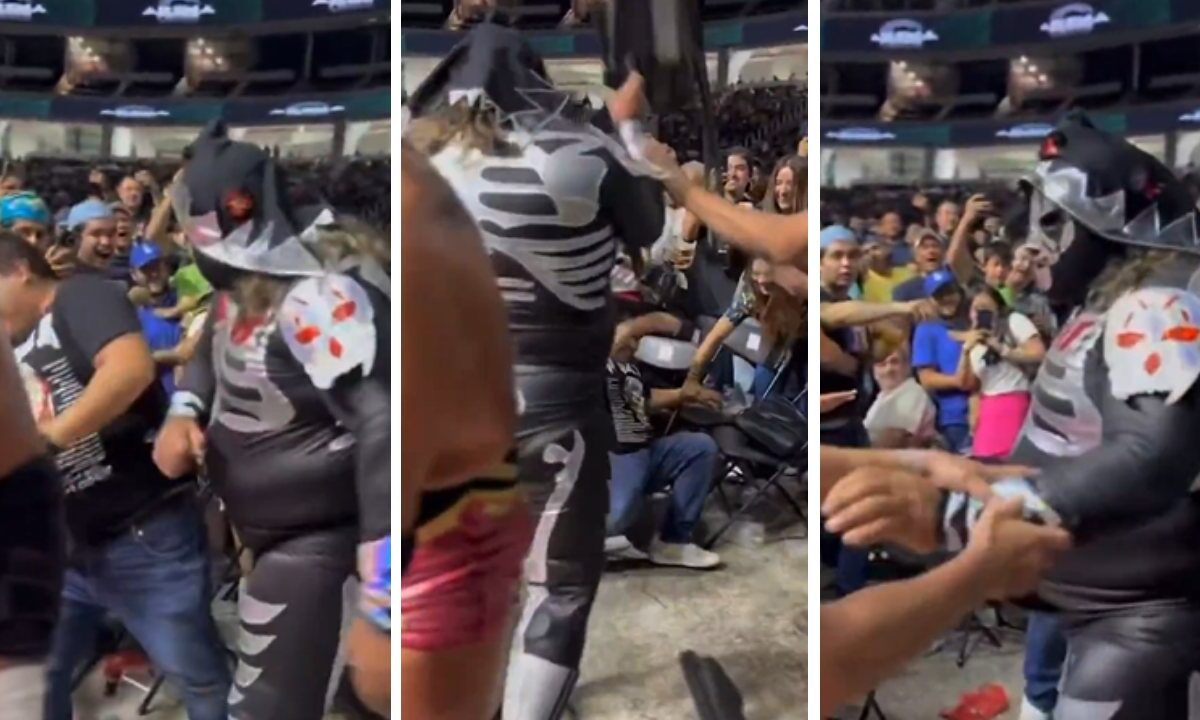 El luchador L.A. Park golpeó y dio un par de sillazos a un aficionado durante una función de Lucha Libre.