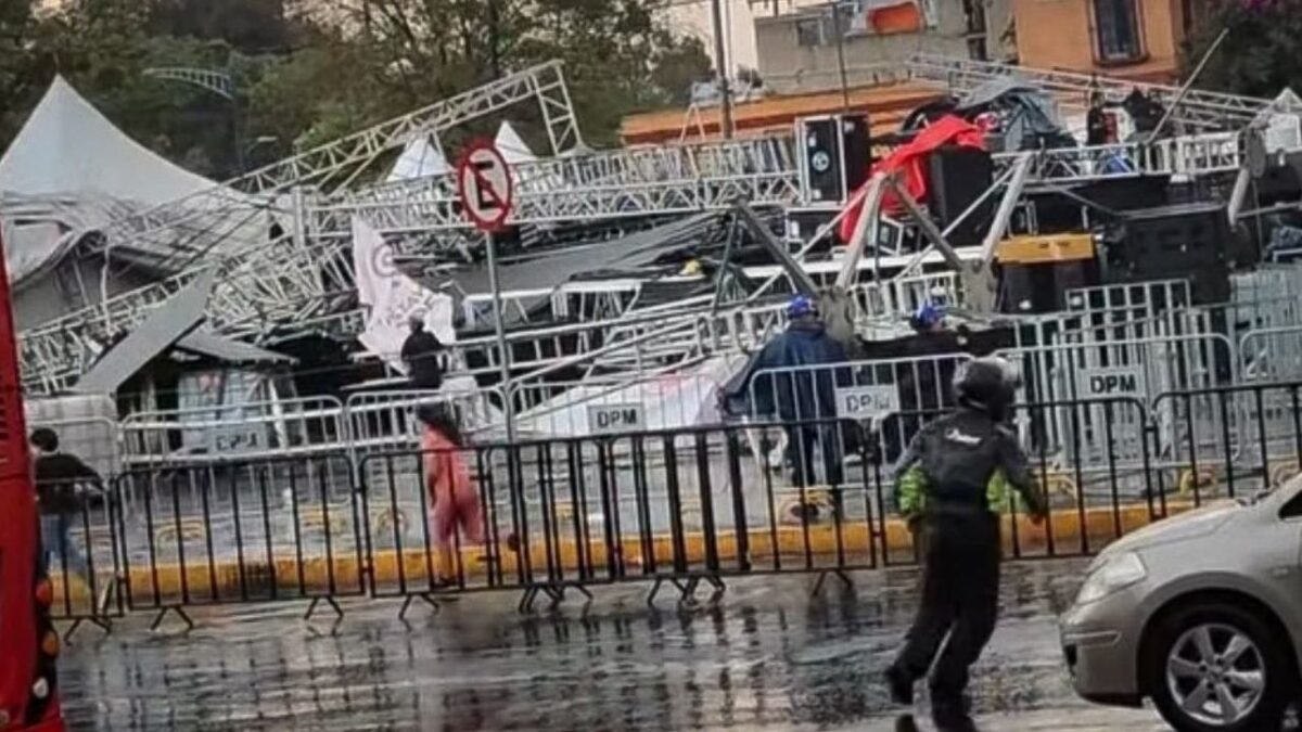 Lesionados por caída de estructura en GAM están fuera de peligro, aseguró el alcalde Janecarlo Lozano.