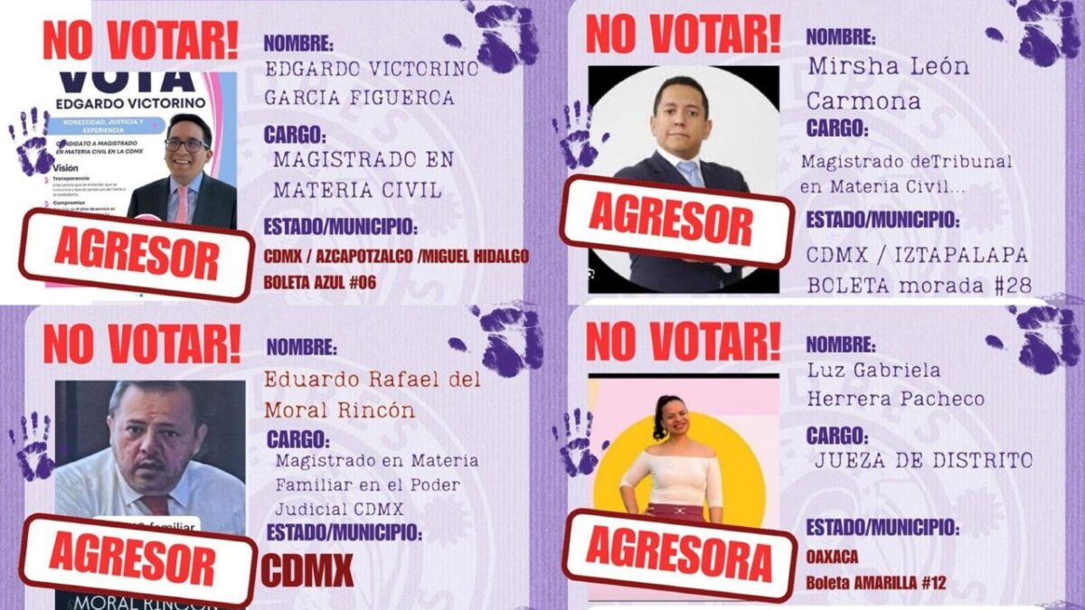 La organización Adivac que se enfoca en agresiones sexuales lanzó diversas antiboletas de cara a la elección del Poder Judicial, denunciando a candidatos como “agresores”.