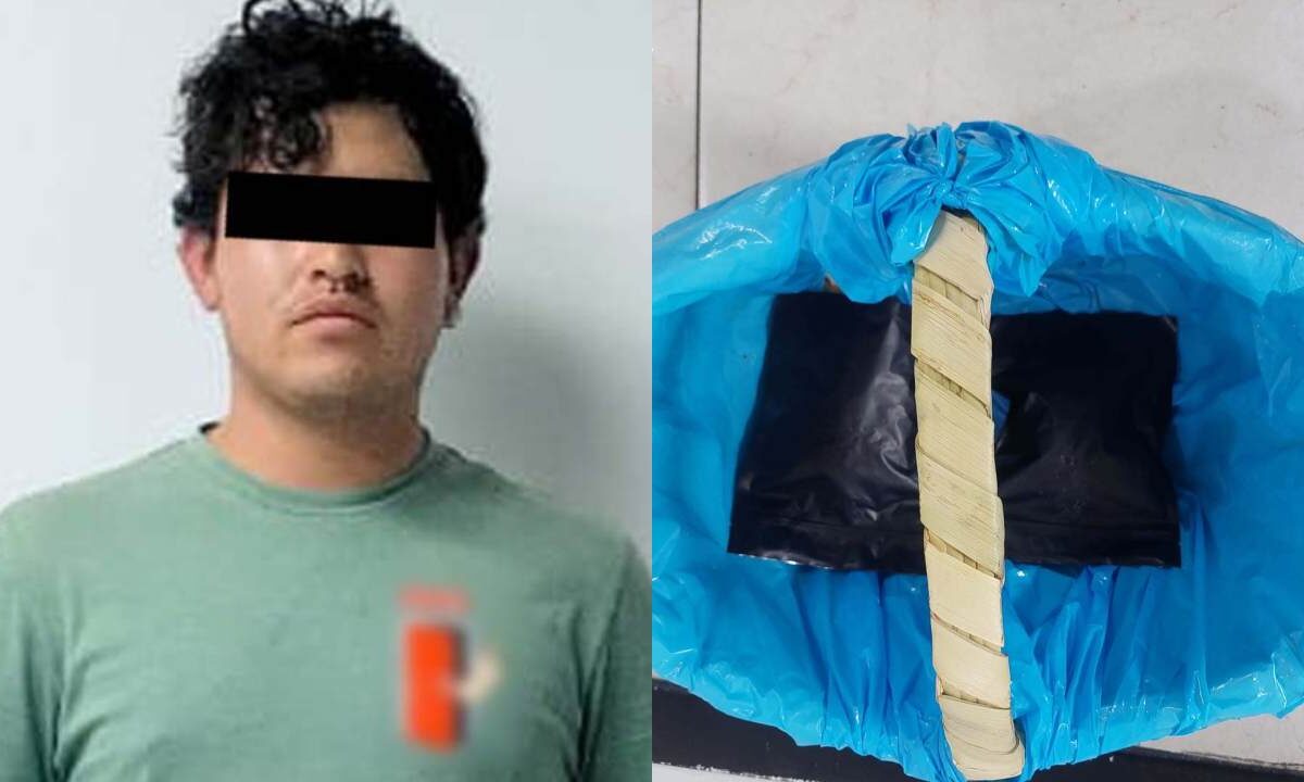 Policías capitalinos detienen en Azcapotzalco a sujeto con mariguana en una canasta de tacos.