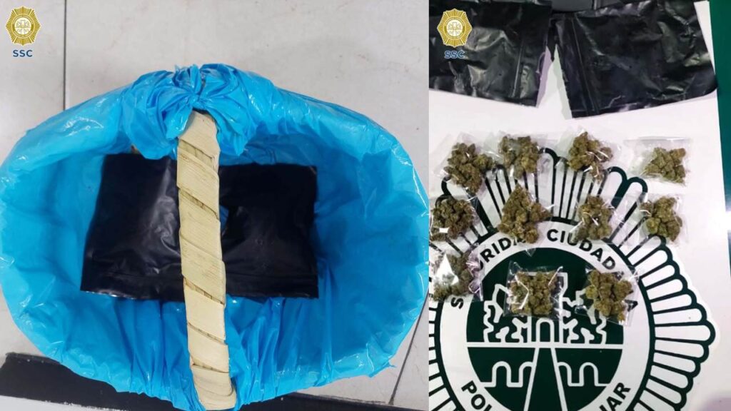 Un sujeto transportaba aparente mariguana en una canasta de tacos; ahora está detenido.