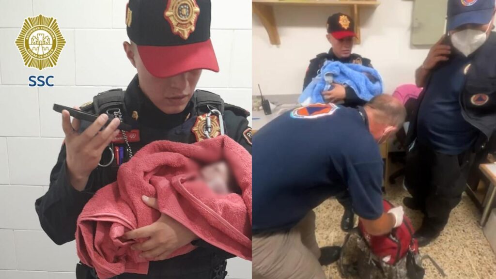 Policías capitalinos rescataron a un bebé abandonado en los sanitarios de una tienda departamental.