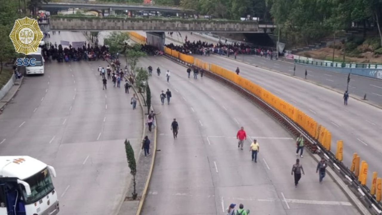 aspectos de las marchas en Reforma de la CNTE